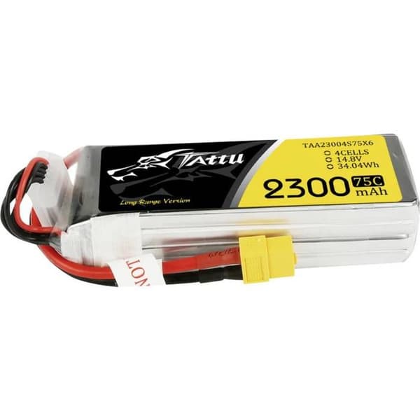 Tattu Batteripaket (LiPo) 14,8 V 2300 mAh Antal celler: 4 75 C block XT60