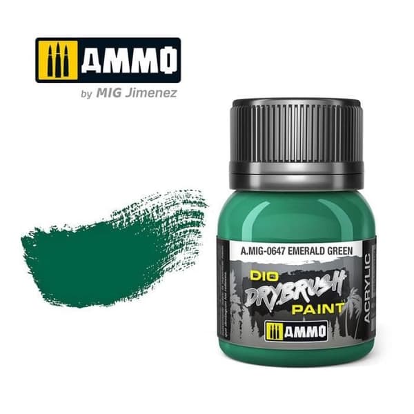 AMMO A.MIG-0647 DRYBRUSH EMERALD GREEN AMMO BY MIG JIMENEZ