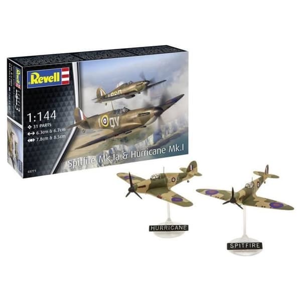 Maquettes Flygplan Micro Wings: Spitfire Mk.I &amp; Hurricane Mk.I 1:144