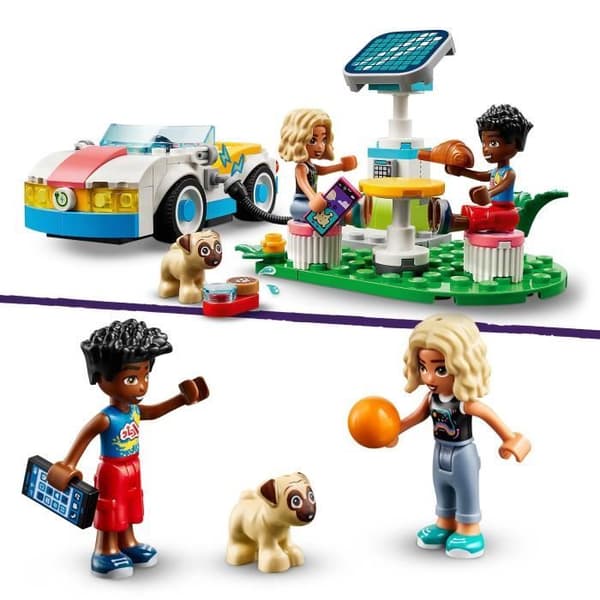 LEGO® 42609 Friends elbil och laddstation, billeksak, med Nova och Zac minifigurer