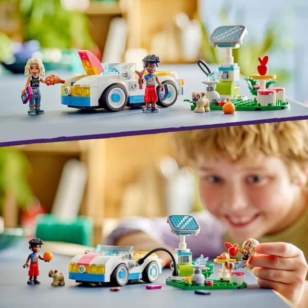 LEGO® 42609 Friends elbil och laddstation, billeksak, med Nova och Zac minifigurer