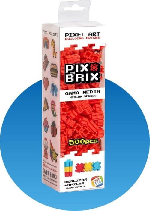 Cefa leksaker - 57002 - PIX BRIX Pixel Art-set med 500 röda bitar, Mellanklass, Färg Röd ()