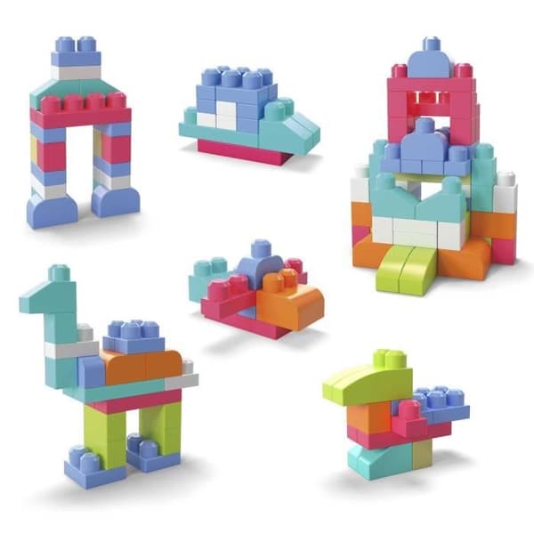 Mega Bloks - Medium Pink Bag 60 tegelstenar - Byggstenar - 12 månader och + DCH54