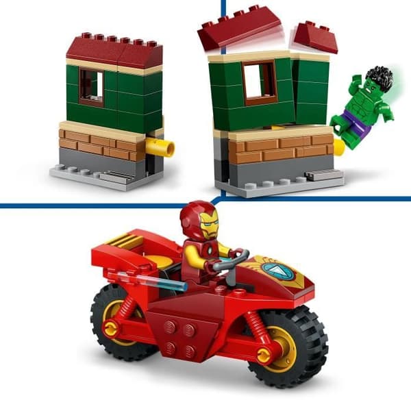 LEGO® Marvel 76287 Iron Man med motorcykel och hulk, Avengers-set med minifigurer