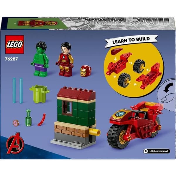LEGO® Marvel 76287 Iron Man med motorcykel och hulk, Avengers-set med minifigurer