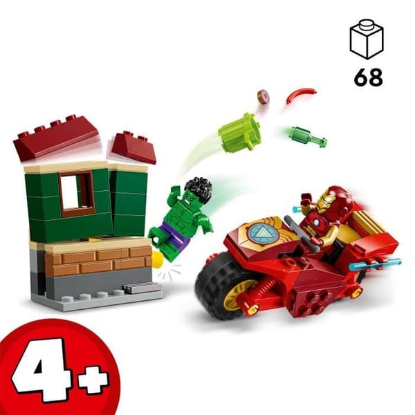 LEGO® Marvel 76287 Iron Man med motorcykel och hulk, Avengers-set med minifigurer