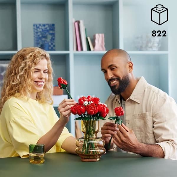 LEGO 10328 Icons Rosbuketten, Konstgjorda blommor att dekorera, Alla hjärtans dag-present för vuxna