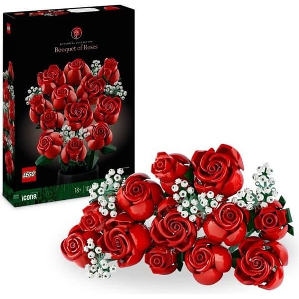 LEGO 10328 Icons Rosbuketten, Konstgjorda blommor att dekorera, Alla hjärtans dag-present för vuxna