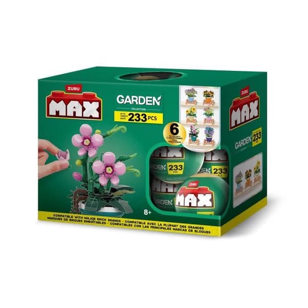 Byggesæt - ZURU - Havepotteplanter - Maks. 233 dele - 6 designs - Potte og stativ inkluderet