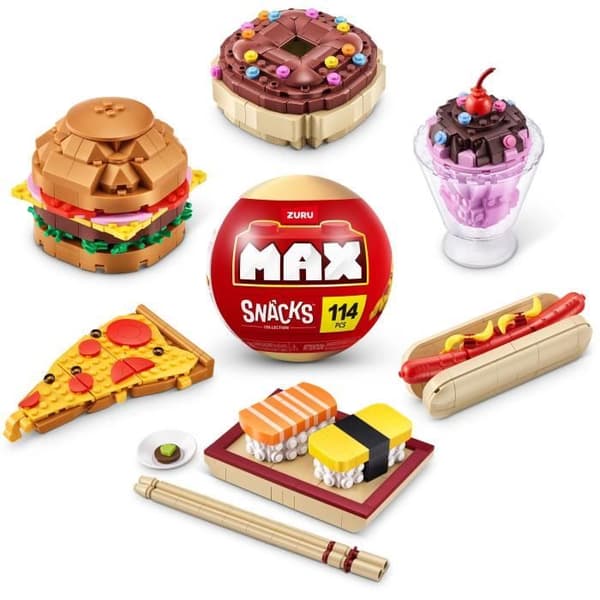 Byggset - ZURU - Snacks - Max 200 delar - 6 snacks - Burgare, glass eller sushi