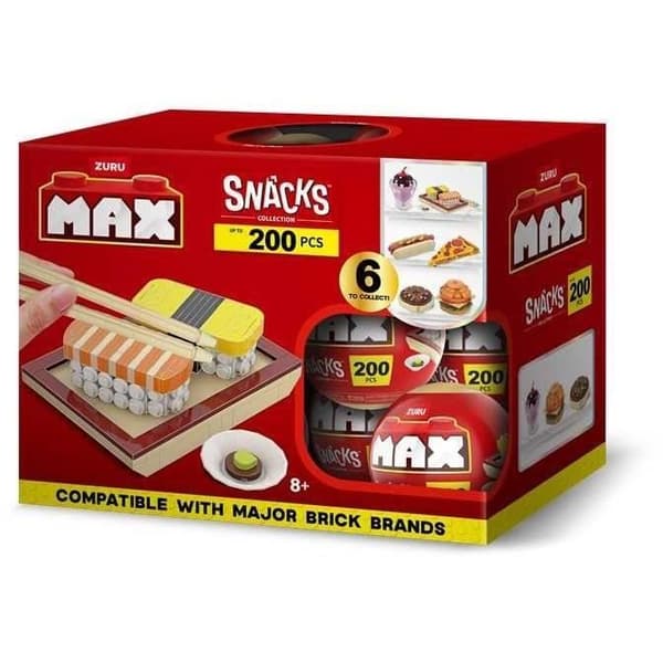Byggset - ZURU - Snacks - Max 200 delar - 6 snacks - Burgare. glass eller sushi
