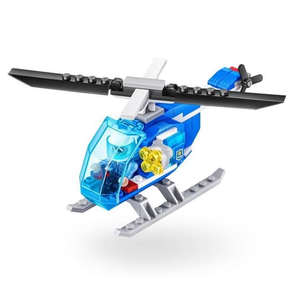 Byggset - ZURU - Polisstation Medium - 321 delar - Polisstation - Helikopterplatta ingår