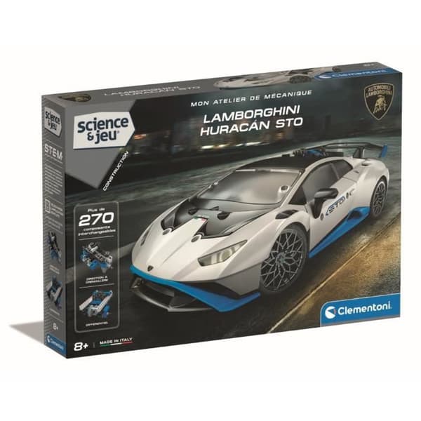 CLEMENTONI - Lamborghini Huracan STO-ombyggnad - Styrbara hjul - Illustrerad manual och 3D-visualiseringsapplikation - Fabri