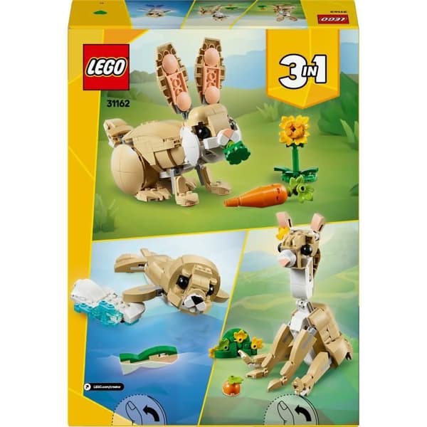 LEGO Creator 31162 3-i-1 Den söta kaninen - Byggset för flickor från 8 år