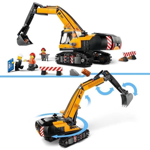 LEGO City 60420 Keltainen rakennuskaivinkone, lelu 8-vuotiaille ja sitä vanhemmille lapsille