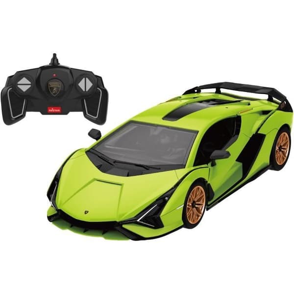 Fjernstyret bil - TURBO CHALLENGE - Lamborghini Sian - 1/18 - Grøn - 85 dele at samle