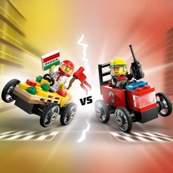 LEGO City 60458 Racerbilsbyggsats: Pizzabil mot brandbil