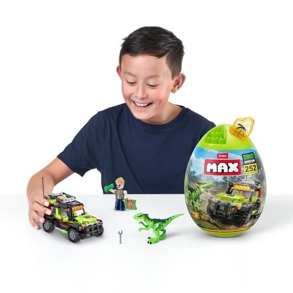Byggesæt - ZURU - Dino Adventure Raptor Force - 252 dele - Lastbil inkluderet - Nemme instruktioner