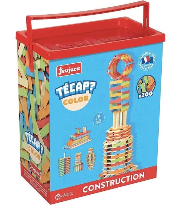 Träbyggspel - JEUJURA - TECAP COLOR - 200 bitar - Blandat - Från 4 år