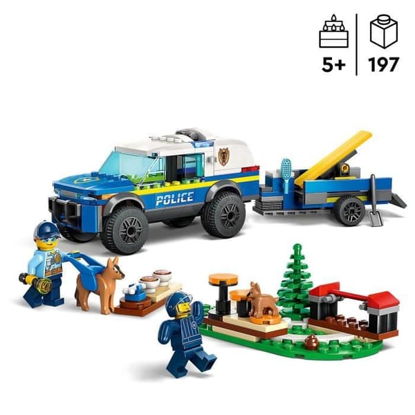 LEGO City Police 60369 Poliisikoiran koulutusleluauto peräkärryllä