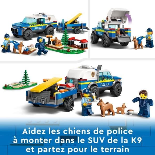 LEGO City Police 60369 Poliisikoiran koulutusleluauto peräkärryllä