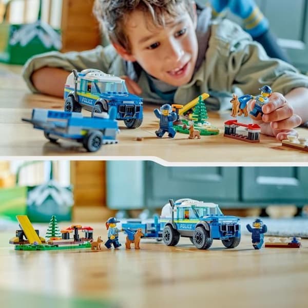 LEGO City Police 60369 Poliisikoiran koulutusleluauto peräkärryllä