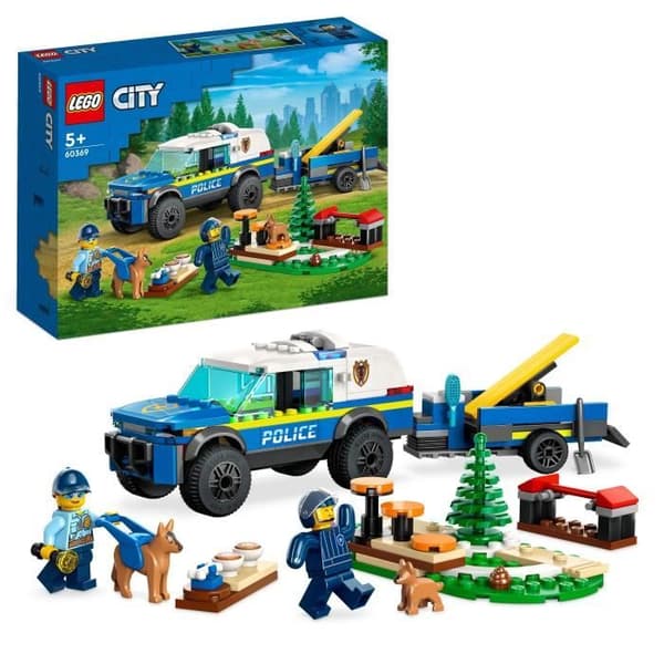 LEGO City Police 60369 Poliisikoiran koulutusleluauto peräkärryllä