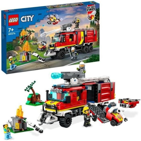 LEGO CITY 60374 Palokunnan interventioauto, lelu moderneilla droneilla ja hahmoilla