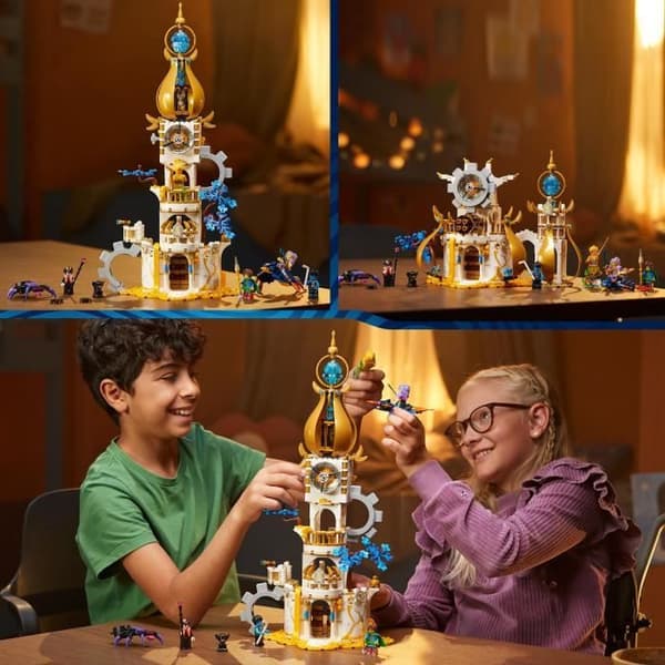 LEGO 71477 DREAMZzz Sandmans tårnslot legetøj med edderkop og fugl, med heksefigurer