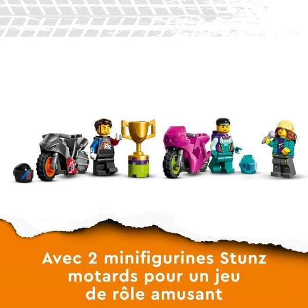 LEGO CITY STUNTZ 60361 Cascadonin moottoripyöräilijöiden huima haaste, moottoripyörälelu 1 tai 2 pelaajalle