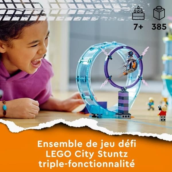 LEGO CITY STUNTZ 60361 Cascadonin moottoripyöräilijöiden huima haaste, moottoripyörälelu 1 tai 2 pelaajalle