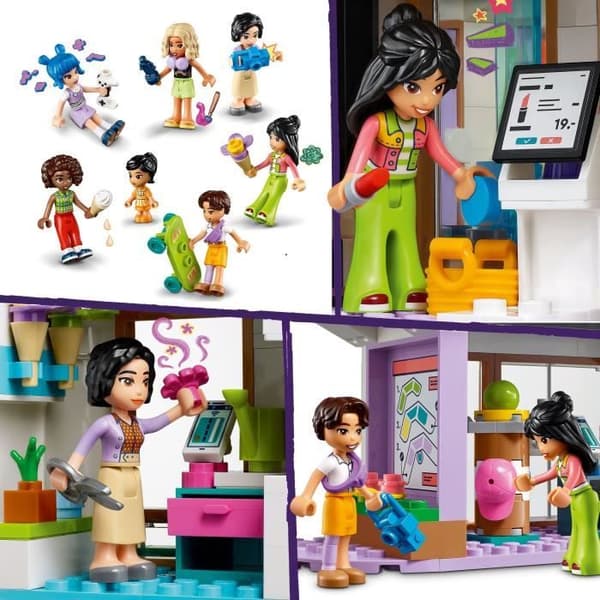 LEGO 42604 Friends Heartlake Cityn ostoskeskus, nukkelelu tytöille ja pojille, hahmosetti