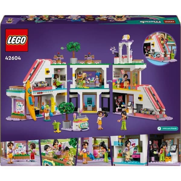 LEGO 42604 Friends Heartlake Cityn ostoskeskus, nukkelelu tytöille ja pojille, hahmosetti