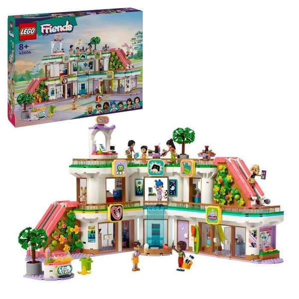 LEGO 42604 Friends Heartlake Cityn ostoskeskus, nukkelelu tytöille ja pojille, hahmosetti