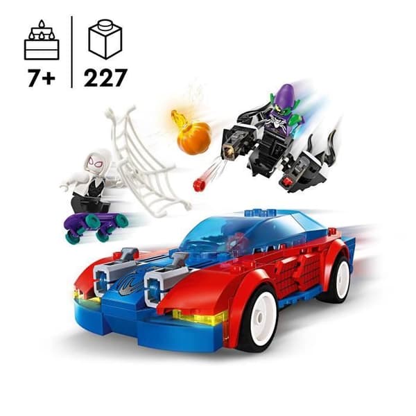 LEGO 76279 Marvel Spider-Man vastaan Vihreän Menninkäisen Myrkky -kilpa-autolelu supersankariminihahmoilla