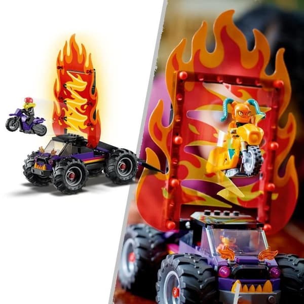 LEGO 60339 City Stuntz Double Looping Stunt Arena, Monster Truck-legetøj, med motorcykel, stuntfigur, børn fra 7 år