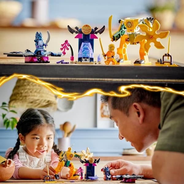 LEGO 71804 NINJAGO Arins stridsrobot, ninjaleksaker med Arins minifigurer med minikatana och robotar