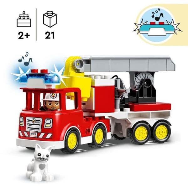 LEGO DUPLO Town 10969 Paloauto, lelu 2-vuotiaille lapsille, valoilla ja sireenillä