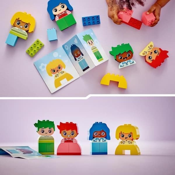 LEGO 10415 DUPLO Mina första starka känslor och stora känslor, babyleksak, 23 färgglada klossar och 4 karaktärer
