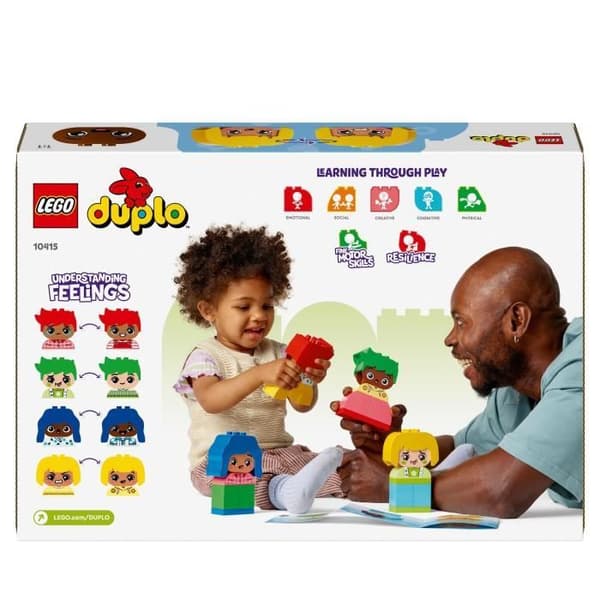 LEGO 10415 DUPLO Mina första starka känslor och stora känslor, babyleksak, 23 färgglada klossar och 4 karaktärer