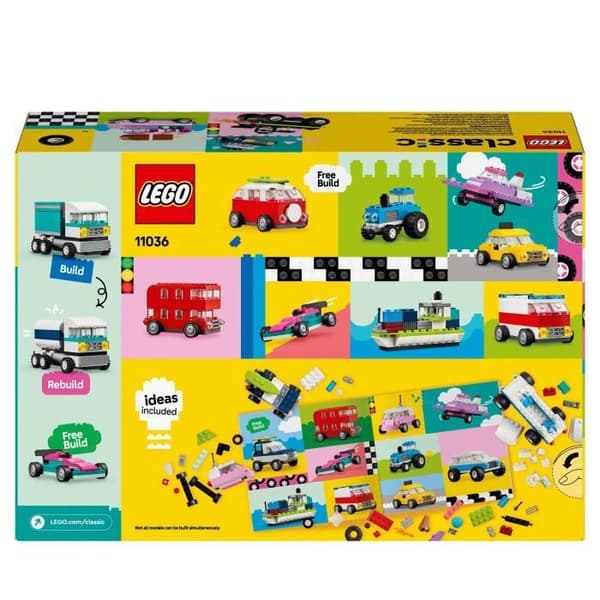 LEGO 11036 Klassiska kreativa fordon, modellbilar, polisfordon, lastbilar och mer