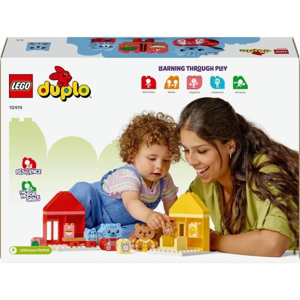 LEGO 10414 DUPLO Ensimmäiset päivittäiset rituaalini - Ruoka- ja nukkumaanmenoaika, sosiaaliset lelut, 4 eläinhahmoa