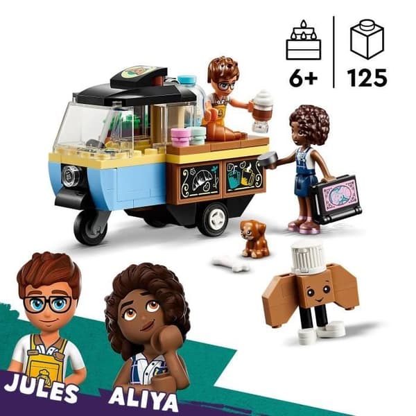 LEGO 42606 Friends Mobil Kakvagn Pedagogisk Leksak med Hundminifigurer Aliya, Jules och Aira