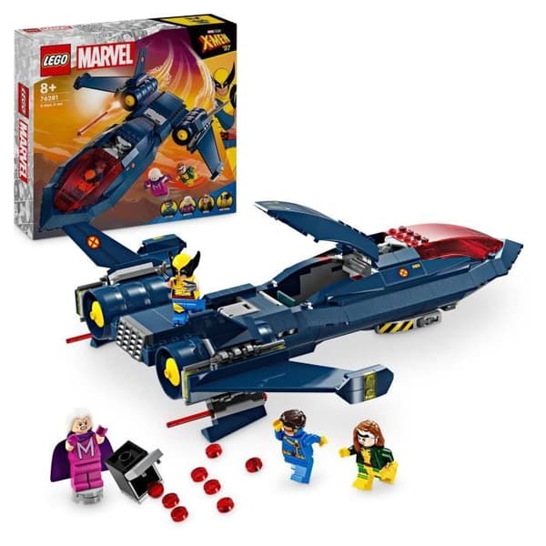 LEGO 76281 Marvel X-Men X-Jet Jagerfly Legetøj med Superhelte Minifigurer: Wolverine