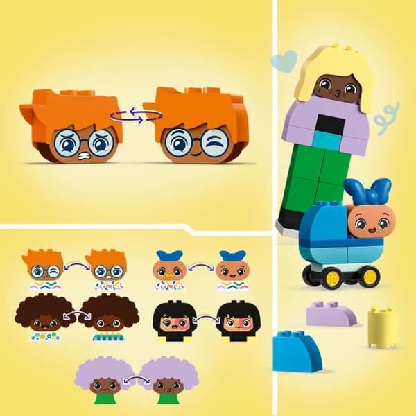 LEGO 10423 DUPLO Min Stad Karaktärer att Bygga med Olika Känslor, 71 Klossar med 5 Karaktärer
