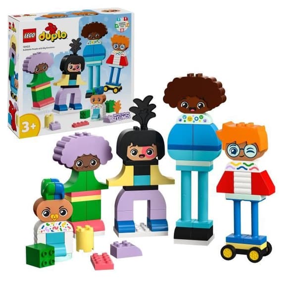 LEGO 10423 DUPLO Min Stad Karaktärer att Bygga med Olika Känslor, 71 Klossar med 5 Karaktärer