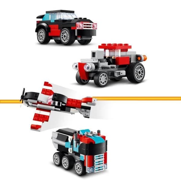 LEGO 31146 Creator 3in1 Traktori ja helikopteri, helikopteri- ja kuorma-autolelu, lentokone ja säiliöauto