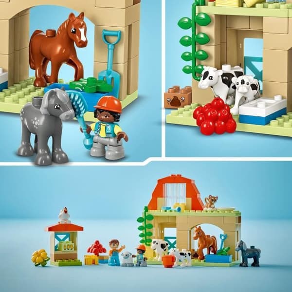 LEGO 10416 DUPLO Min stad tar hand om bondgårdsdjur, pedagogiska leksaker för spädbarn, hus, hästminifigurer