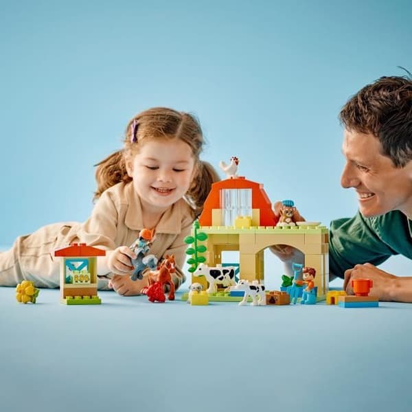 LEGO 10416 DUPLO Min stad tar hand om bondgårdsdjur, pedagogiska leksaker för spädbarn, hus, hästminifigurer