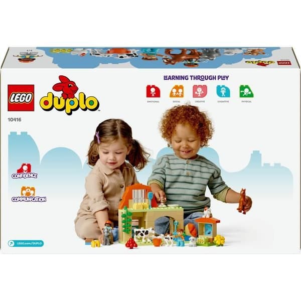 LEGO 10416 DUPLO Min stad tar hand om bondgårdsdjur, pedagogiska leksaker för spädbarn, hus, hästminifigurer